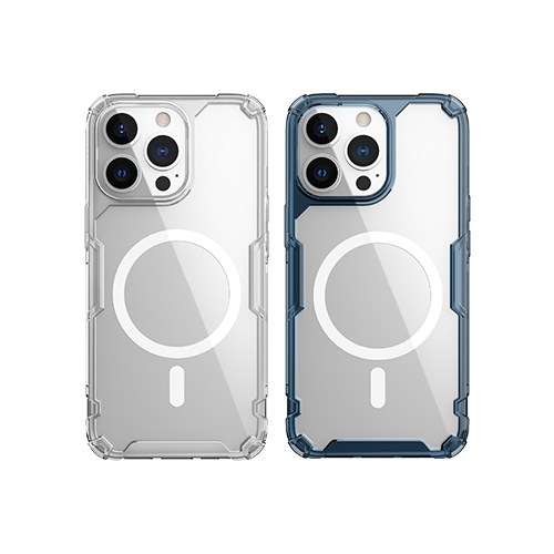 Ốp Lưng iPhone 13 Pro Max Trong Suốt Hiệu Nillkin Nature TPU Pro Magnetic dạng chống sốc có tích hợp magsafe, 4 phần của góc ốp dầy nhô cao khả năng bảo vệ máy cực kỳ hiệu quả